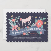 Unicorn Fields Birthday Party nodigt uit Kaart (Voorkant)