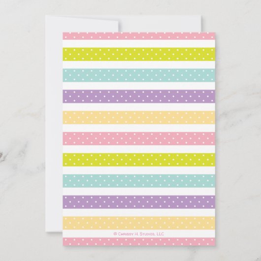 Unicorn fille Invitation d'anniversaire n'importe  (Dos)