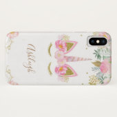Unicorn fille Monogram iPhone X Coque (Dos (Horizontal))