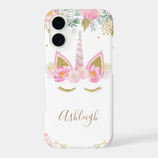 Unicorn fille Monogram iPhone X Coque