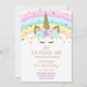 Unicorn FIVE est une invitation d'anniversaire Vib (Devant)