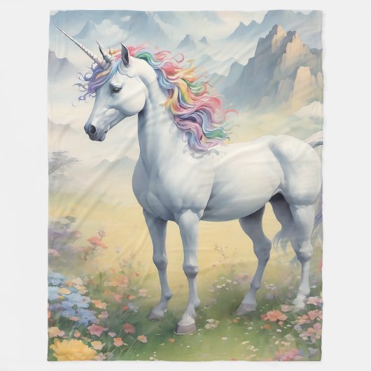 Unicorn Fleece Blanket Deken (Voorkant)
