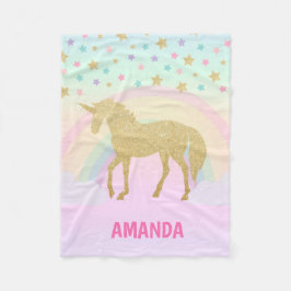 Unicorn Fleece Blanket, klein Deken