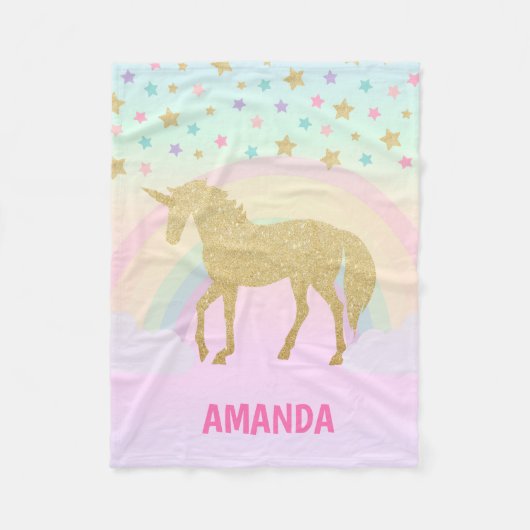 Unicorn Fleece Blanket, klein Deken (Voorkant)