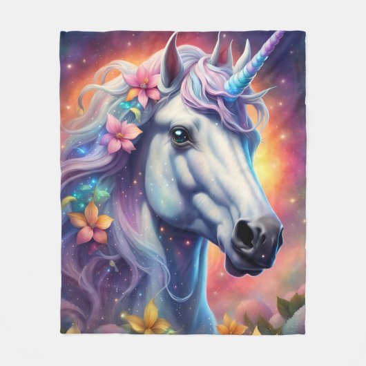 Unicorn Fleece Deken (Voorkant)
