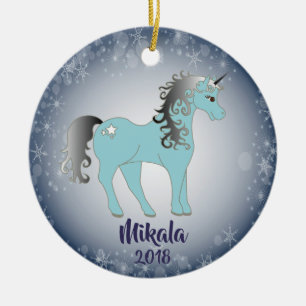 Unicorn Flocon de neige Ornement de Noël personnal