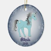 Unicorn Flocon de neige Ornement de Noël personnal (Gauche)