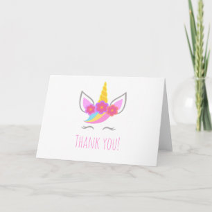 Unicorn Floral Carte de remerciements