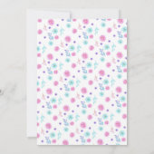 Unicorn Floral Invitation d'anniversaire (Dos)