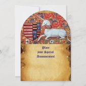 UNICORN FLORAL PARCHMENT RED WAX SEAL MONOGRAM KAART (Achterkant)