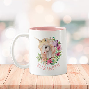 Unicorn Floral Tweekleurige Koffiemok