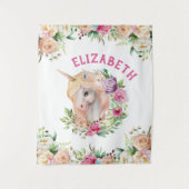Unicorn Floral Wandkleed (Voorkant)
