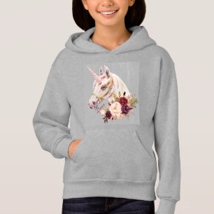Unicorn Floral Watercolor Girls Personnaliser le n