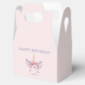 Unicorn florale waterverf verjaardag bedankdoosjes (Geopend)