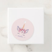 Unicorn florale waterverf verjaardag bedankjes labels (In situ)