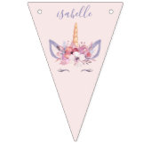 Unicorn florale waterverf verjaardag vlaggetjes (Eerste vlag)