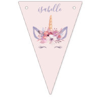 Unicorn florale waterverf verjaardag