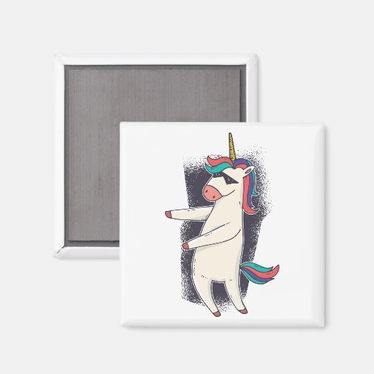 Unicorn Floss Dance Magneet (Voorkant / Achterkant)