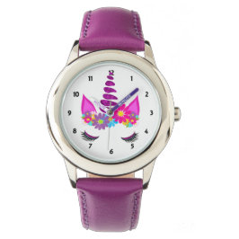 Unicorn Flowery Super Cute Girly Horloge