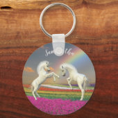 Unicorn Foals Personalized Rainbow Sleutelhanger (Voorkant)