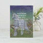 Unicorn Forest Gate Schattige Fantasy Party Kaart (Staand voorkant)