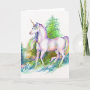 Unicorn Forest regenboog fantasy paard Wenskaart Kaart