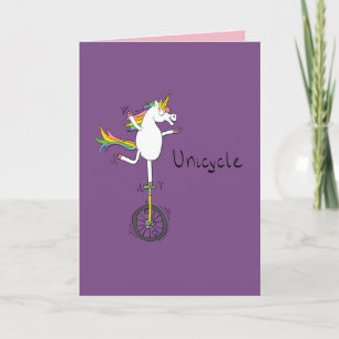 Unicorn Funny Bicycle Wenskaart Kaart