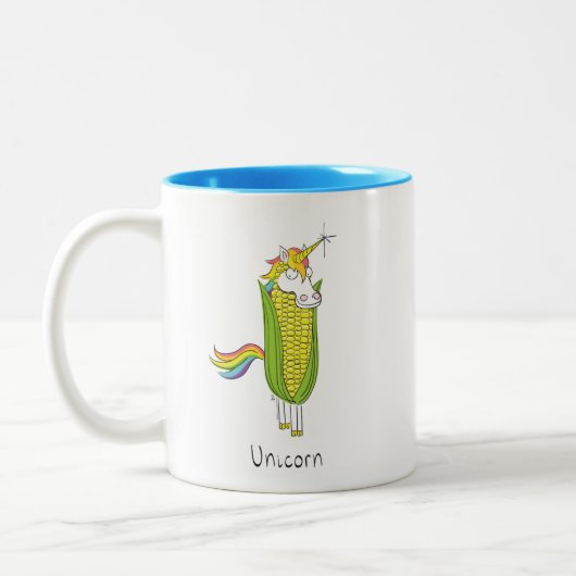 Unicorn Funny Corn Coffee Mok (Links)