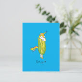Unicorn Funny Corn Corny Briefkaart (Staand voorkant)