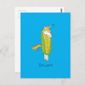 Unicorn Funny Corn Corny Briefkaart (Voorkant / Achterkant)