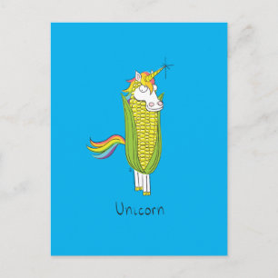 Unicorn Funny Corn Corny Briefkaart
