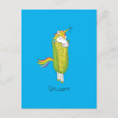 Unicorn Funny Corn Corny Briefkaart (Voorkant)