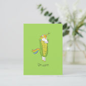 Unicorn Funny Corn Corny Briefkaart (Staand voorkant)