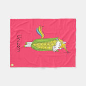 Unicorn Funny Corn Fleece Blanket (Voorkant (Horizontaal))