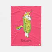 Unicorn Funny Corn Fleece Blanket (Voorkant)