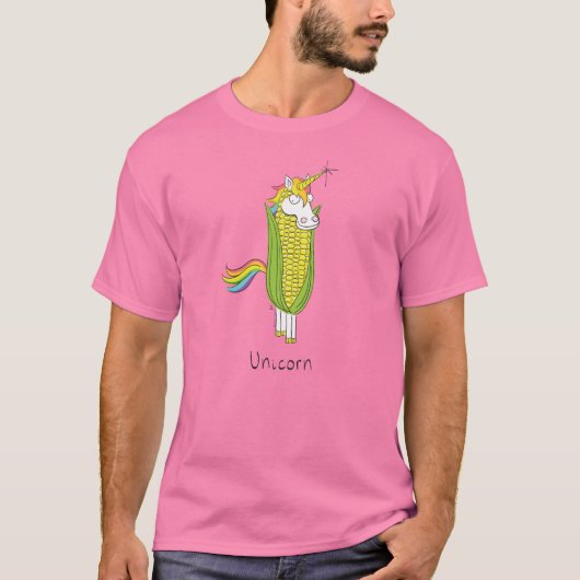Unicorn Funny Corn Mannen T-Shirt (Voorkant)