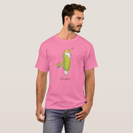 Unicorn Funny Corn Mannen T-Shirt (Voorkant volledig)