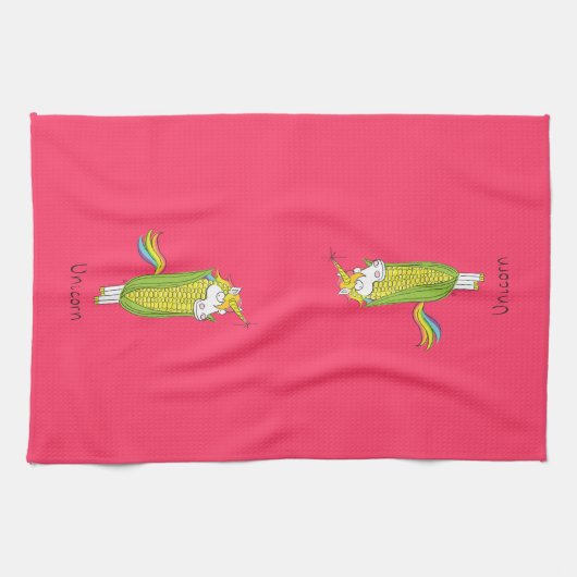 Unicorn Funny Corn Serviette de cuisine (Horizontal)