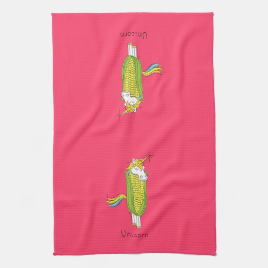 Unicorn Funny Corn Serviette de cuisine (Vertical)