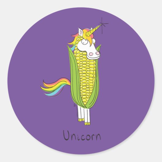 Unicorn Funny Corn Stickers (Voorkant)