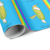 Unicorn Funny Corn Wrapping Paper Cadeaupapier (Rol Hoek)