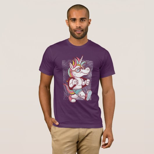 Unicorn gaat naar school t-shirt (Voorkant volledig)
