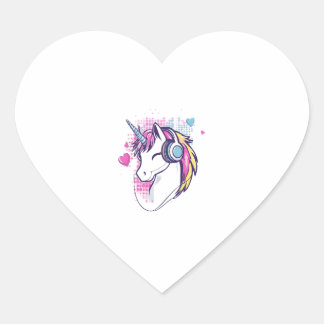 Unicorn Gamer Girl (1) Hart Sticker