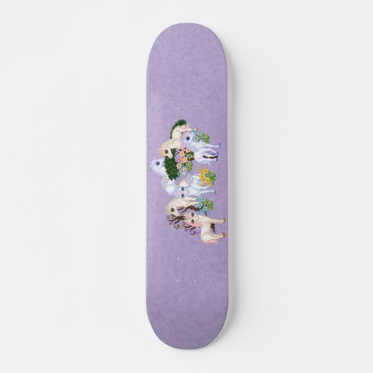 Unicorn Garden Pixel Art Skateboard (Voorkant)