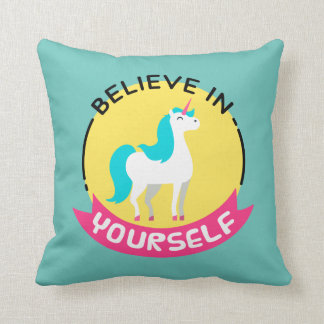 Unicorn "Geloof in jezelf" motivatie tekening Kussen