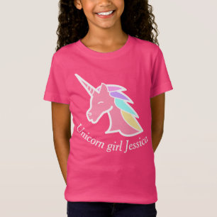 Unicorn gelovige roze gepersonaliseerde meisje t-s t-shirt