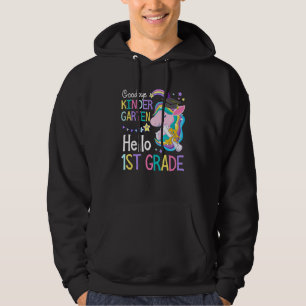 Unicorn Girl Goodbye Kindergarten Hallo eerste gra Hoodie