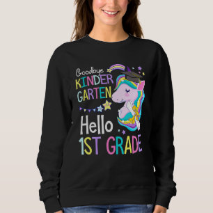 Unicorn Girl Goodbye Kindergarten Hallo eerste gra Trui