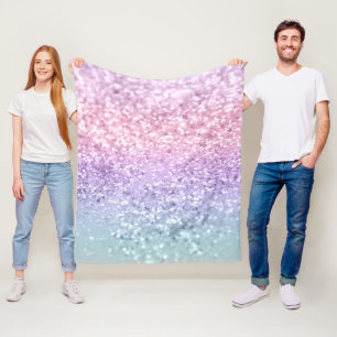 Unicorn Girls Glitter #1 #shiny #pastel Fleece Deken