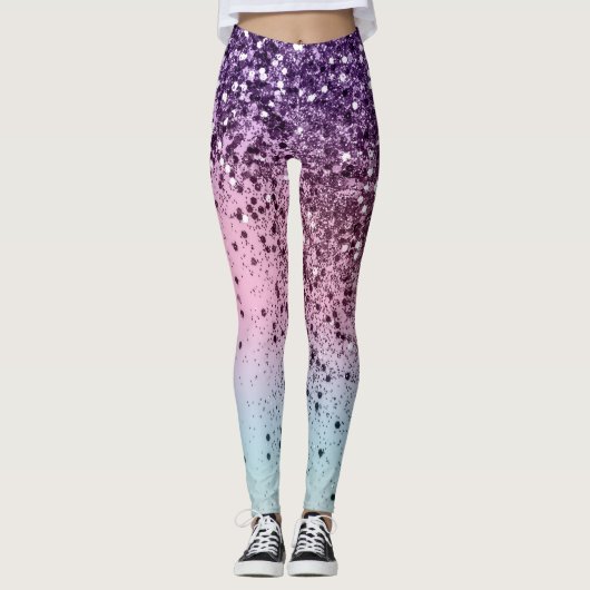 Unicorn Girls Glitter #6c (Faux Glitter) #shiny Leggings (Voorkant)
